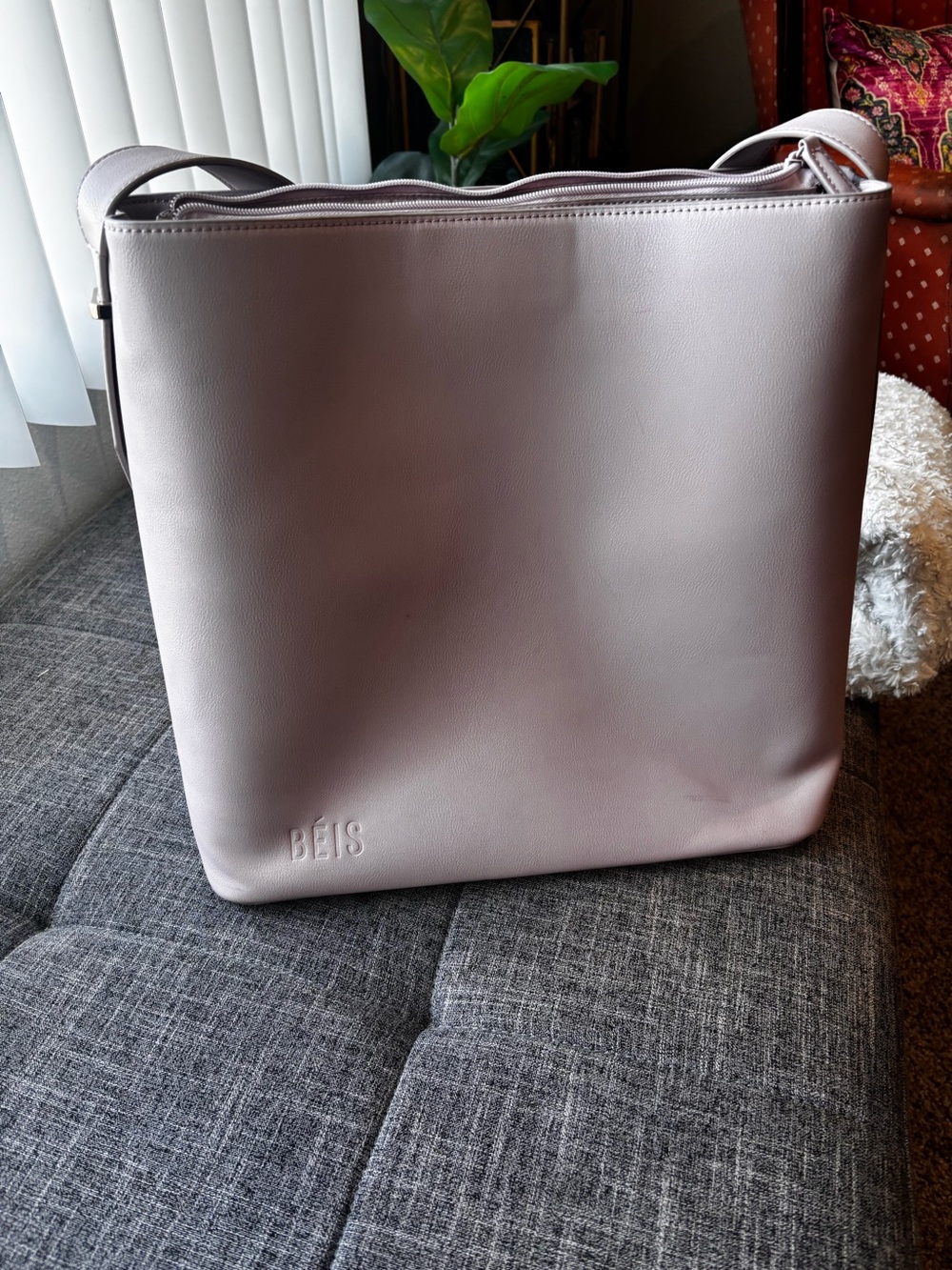 BEIS Blush Limited Edition Wicked Leather Shoulder Tote